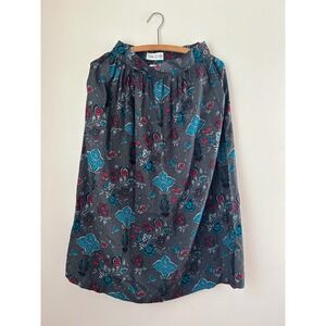 Vintage H.W. LTD Rayon Floral Print Midi Skirt Cottagecore Size 8 Whismigoth